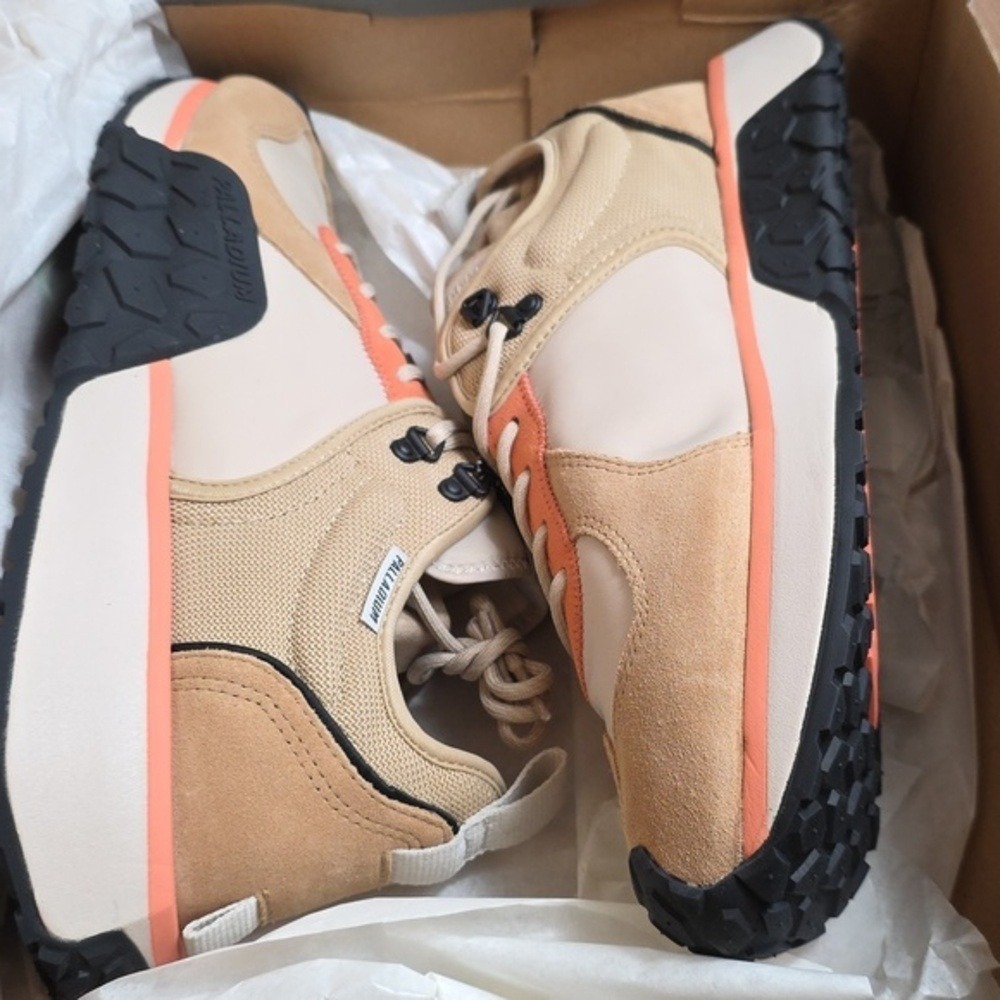 Palladium Sport Low Top Sneakers Beige Coral Chunky Sole Comfort Streetwear 11 M - Picture 7 of 11